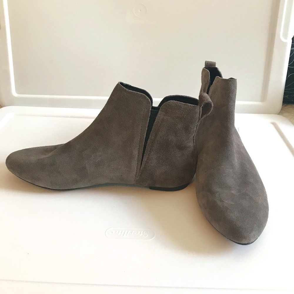 Gray Suede Booties